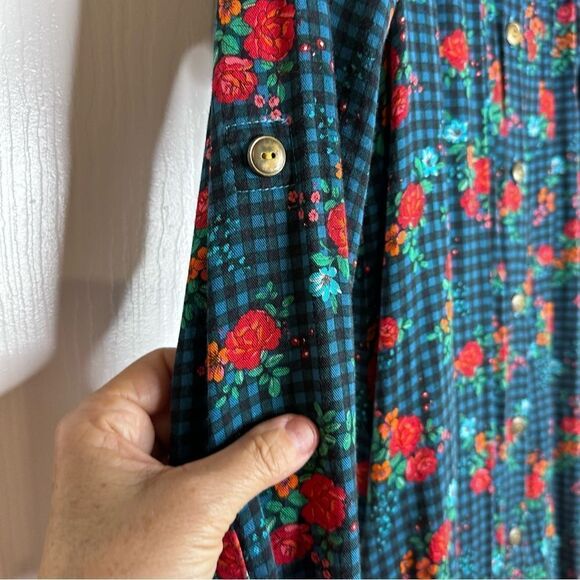 Matilda Jane Women’s Choose Your Own Path Fa La La Plaid Floral Dress Size S - Picture 6 of 13